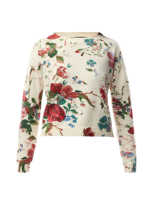 Floral Denis Cropped Sweater