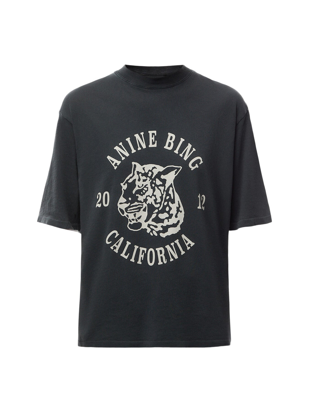 Avi Tee Collegiate Leopard - Washed Charcoal