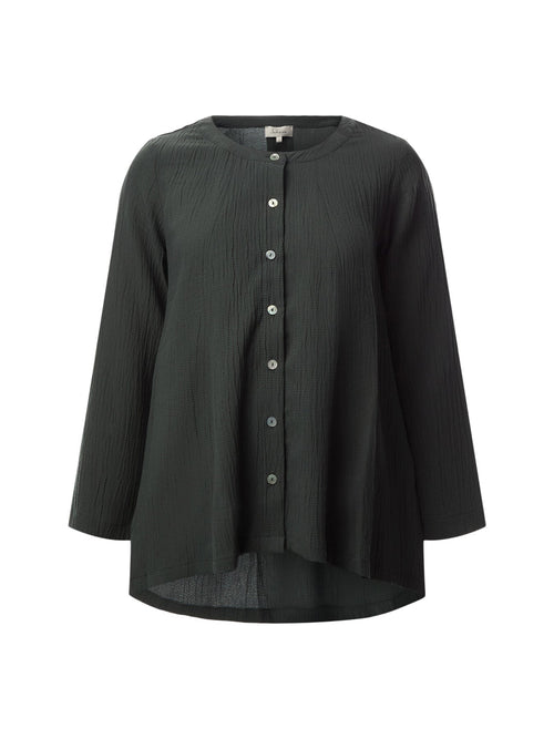 Crinkle Soft Viscose Flared Shirt