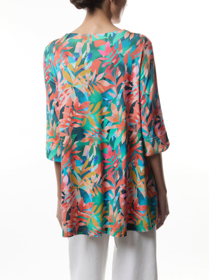 Tropical Leaves Jersey Tunic