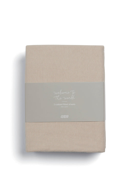 2 Cot Bed Mocha Fitted Sheets