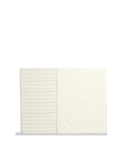 Lua Crib Fitted Sheets Two Pack Cream