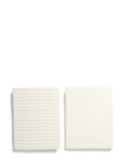 Lua Crib Fitted Sheets Two Pack Cream