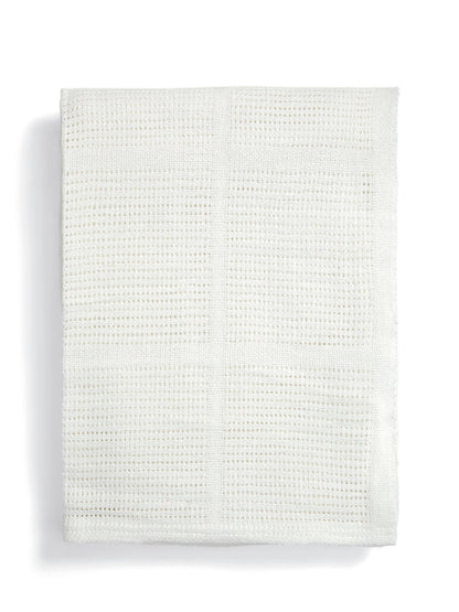 Cellular Cot Bed White Blanket