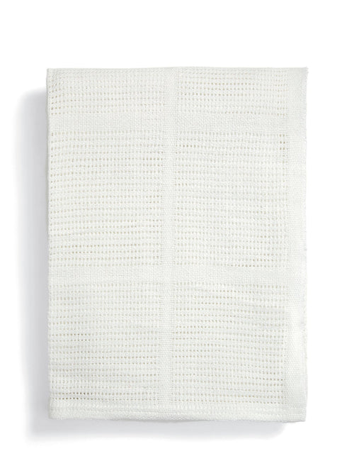 Cellular Cot Bed White Blanket