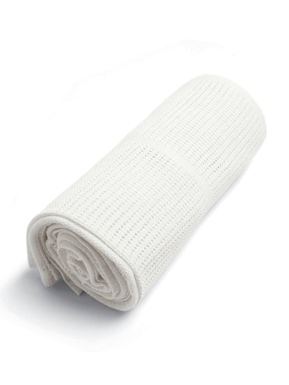 Cellular Cot Bed White Blanket