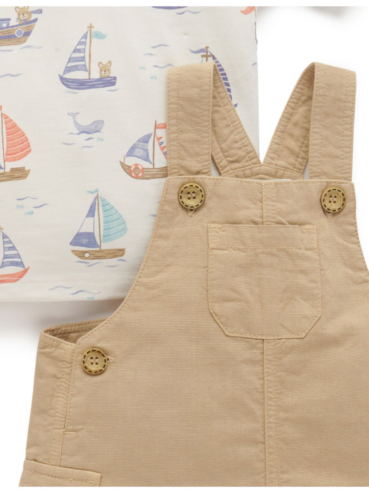 Linen Blend Overall Set