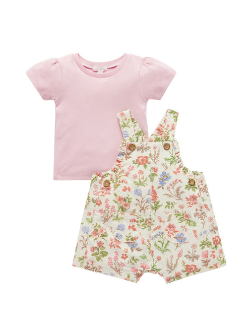 Linen Blend Overall Set