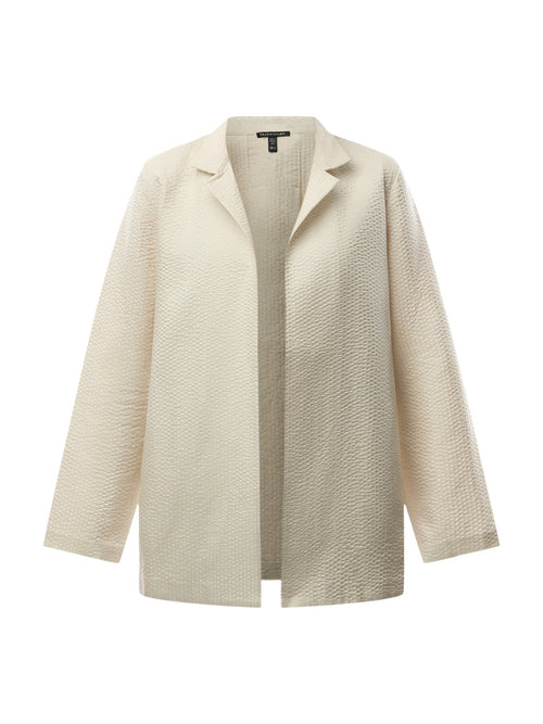 Stand Collar Long Jacket quilted Silk