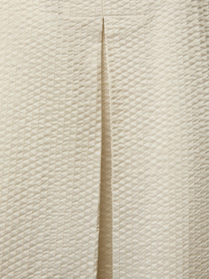 Stand Collar Long Jacket quilted Silk