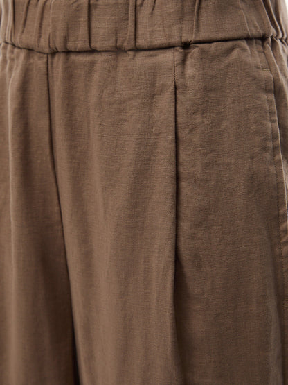Ankle Pleated Lantern Pant Linen