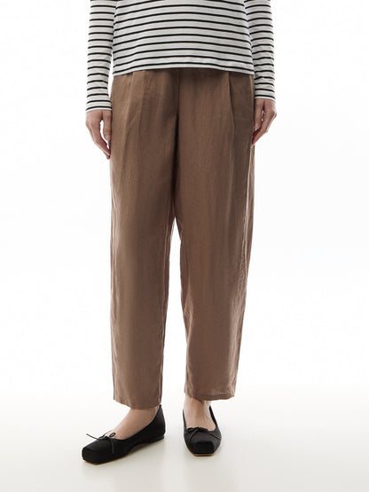 Ankle Pleated Lantern Pant Linen