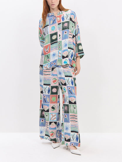 Mystical Collage Wide Trousers