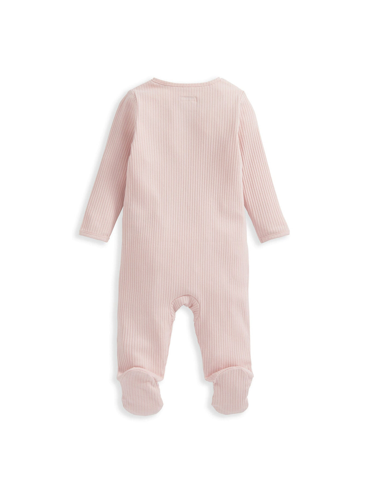 Pink Ribbed Zip Sleepsuit