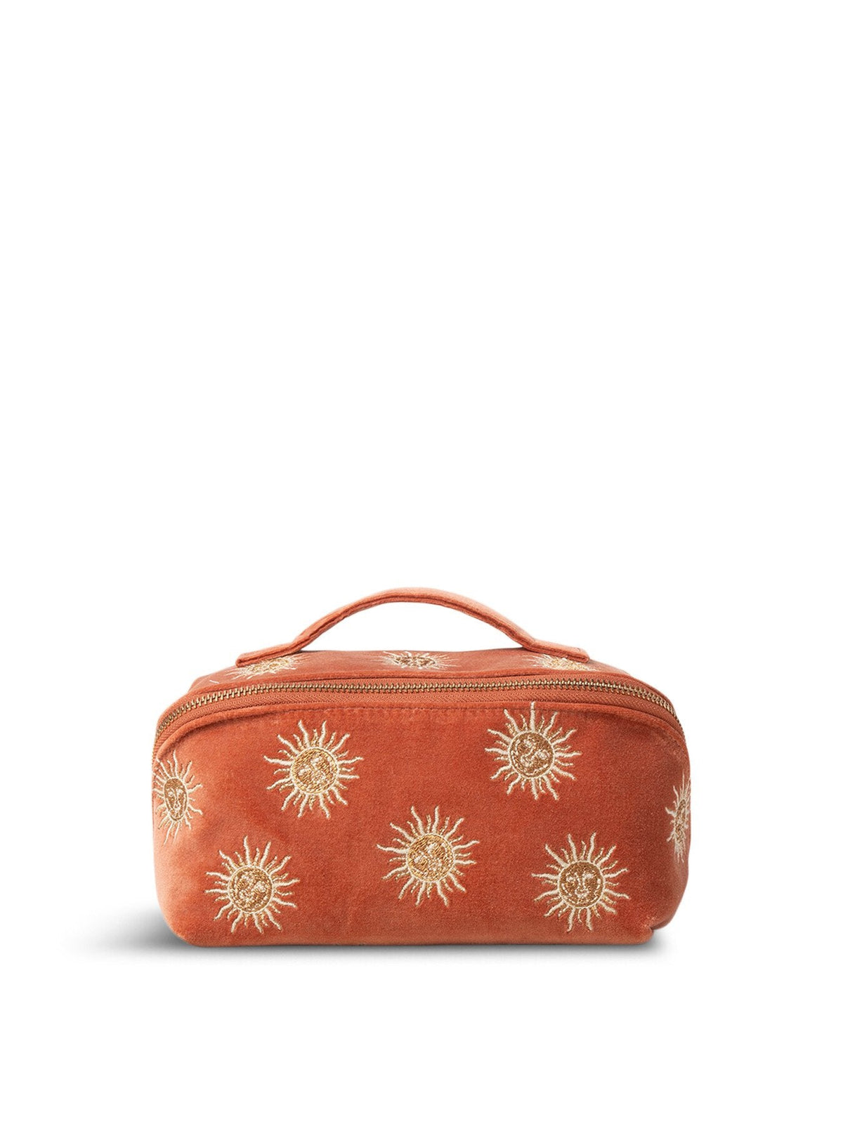 Sun Goddess Rust Velvet Open Flat Makeup Bag