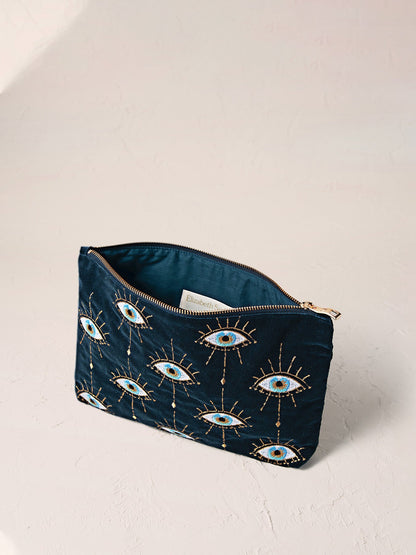 Mystical Eye Ink Blue Velvet Everyday Pouch