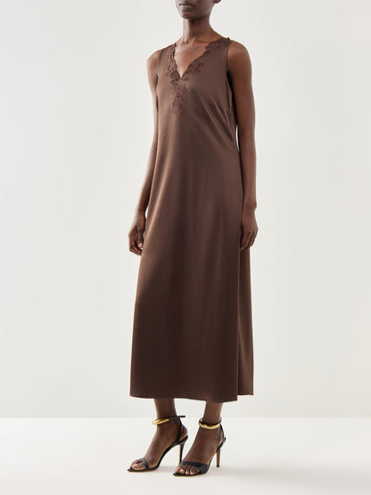 Weekend Canossa Slip Dress With Lace Neckline