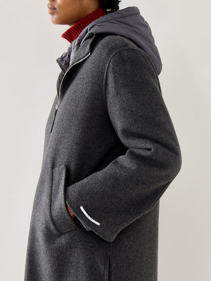 Marella Sport Moriana Coat With Hood Grey