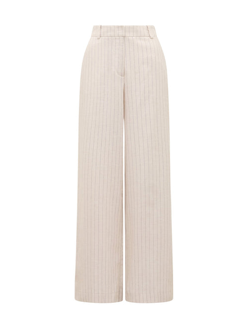 Blake Linen Pinstriped Wide Leg Pants
