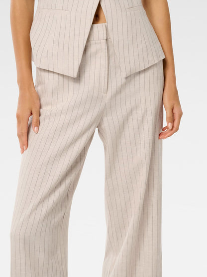 Blake Linen Pinstriped Wide Leg Pants