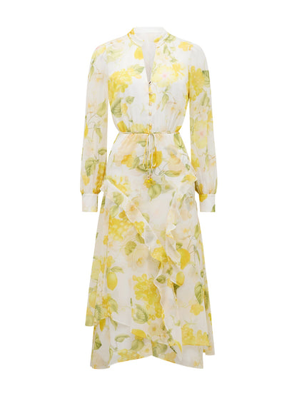 Sutton Ruffle Hem Midi Dress