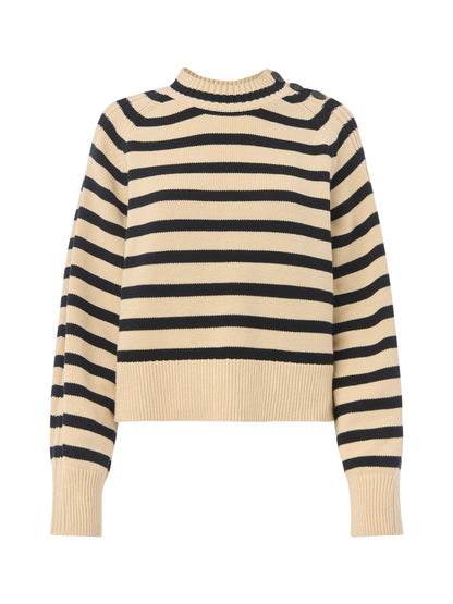 Stripe Detail Cotton Knit