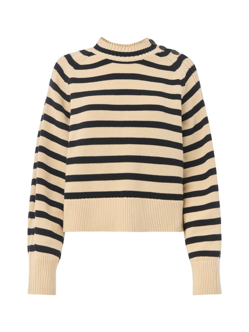 Stripe Detail Cotton Knit