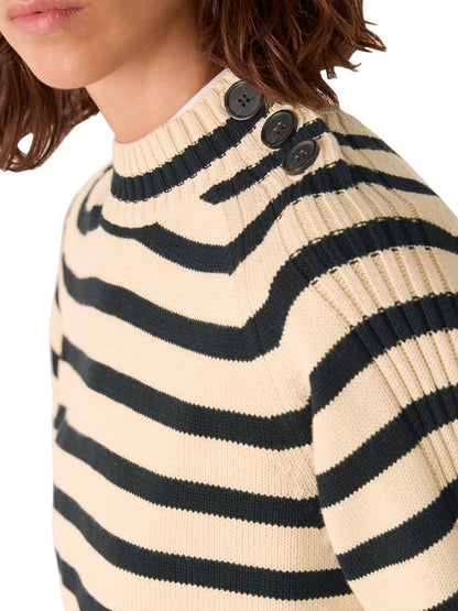 Stripe Detail Cotton Knit