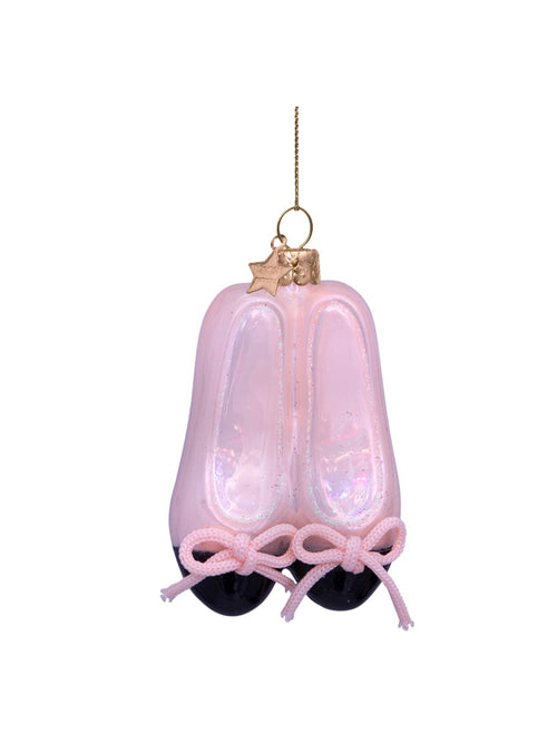 Ballet Shoes Glass Christmas Hanging Decoration