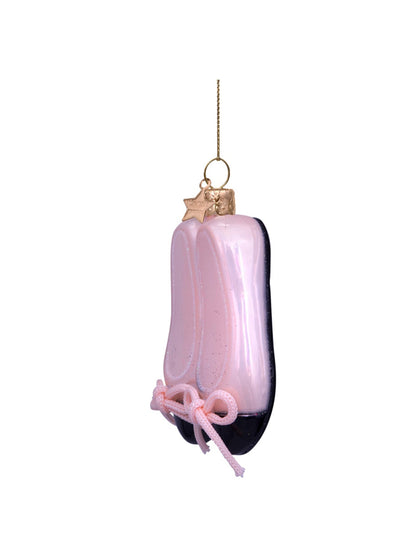 Ballet Shoes Glass Christmas Hanging Decoration