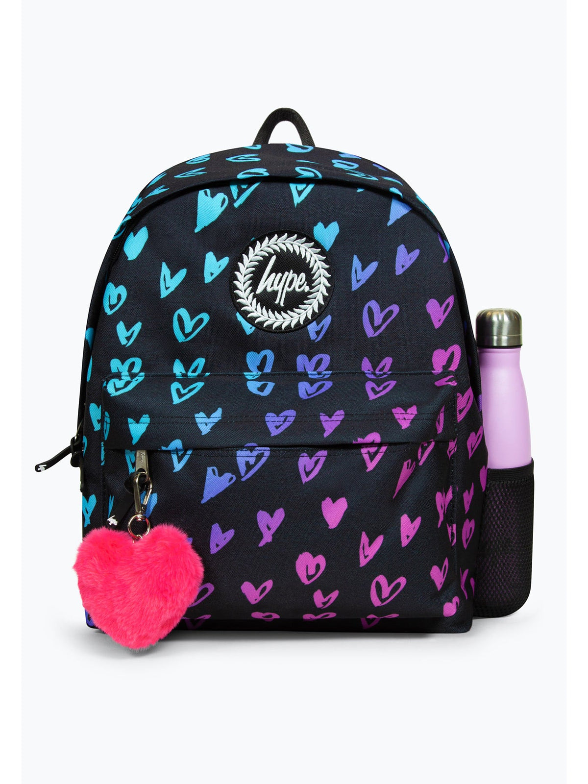 Hype Kids Black Scribble Hearts Backpack