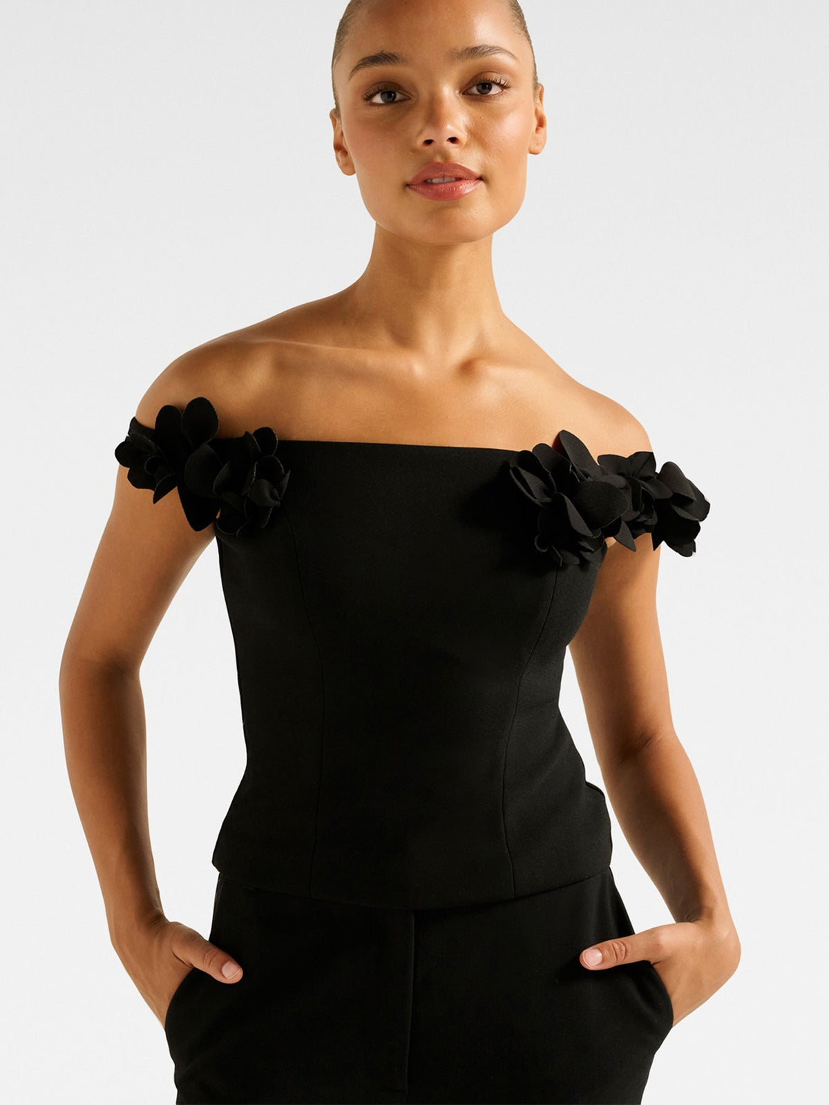 Faye Applique Bardot Top