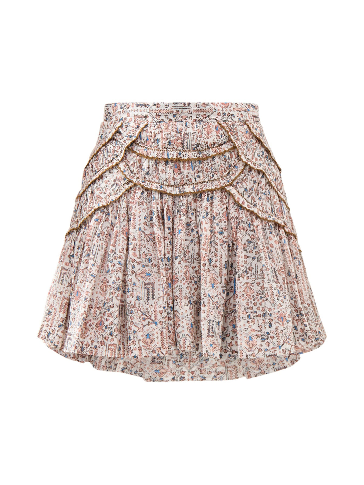 Ceole-Ga Printed Frilly Mini Skirt