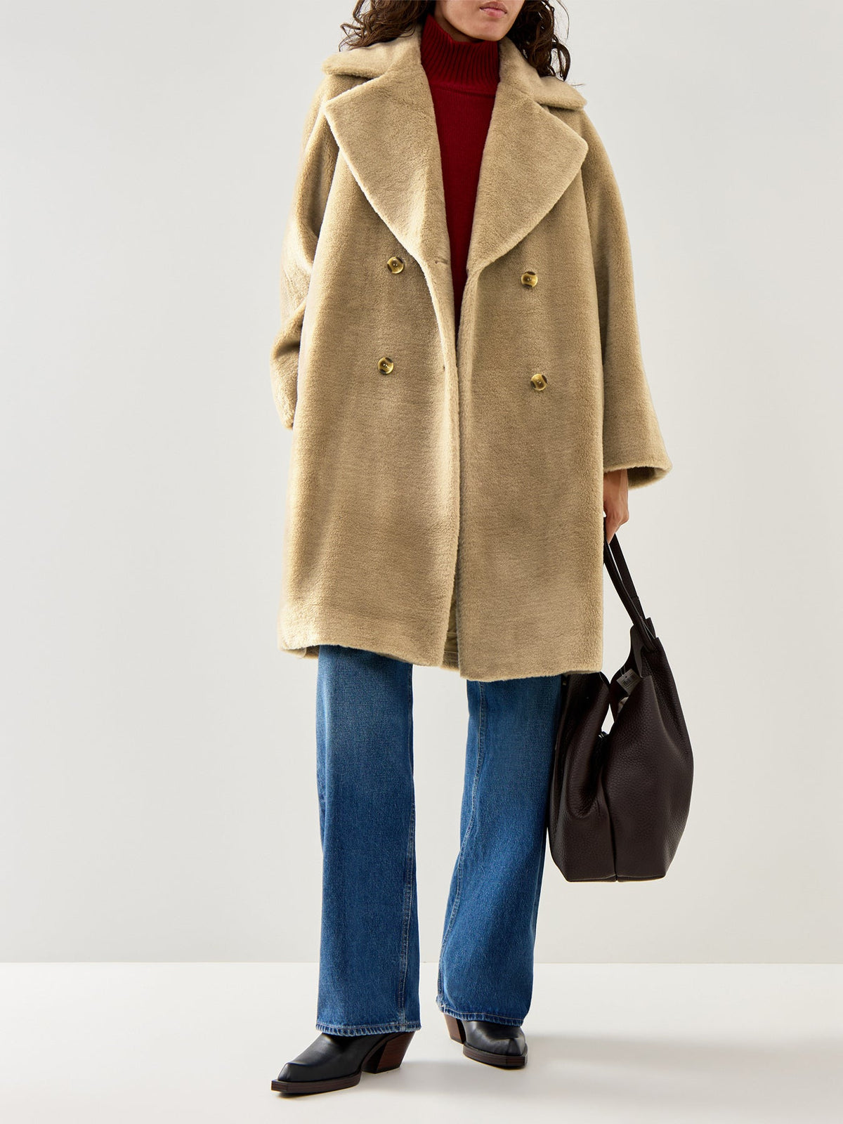 Rosalia Coat Double Breasted Maxi Olive
