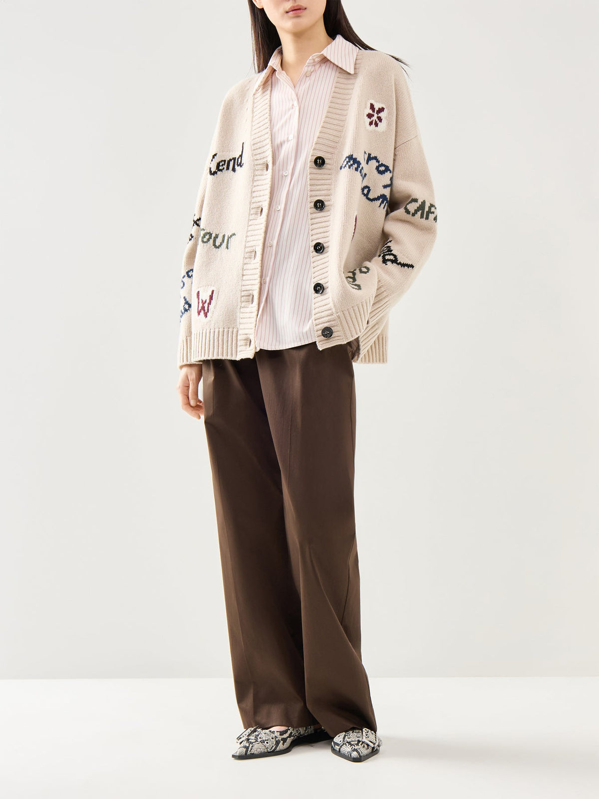 Belgio Button Down Graphic Cardi