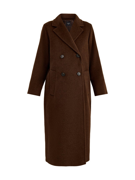 Zufolo Double Breasted Coat Chocolate