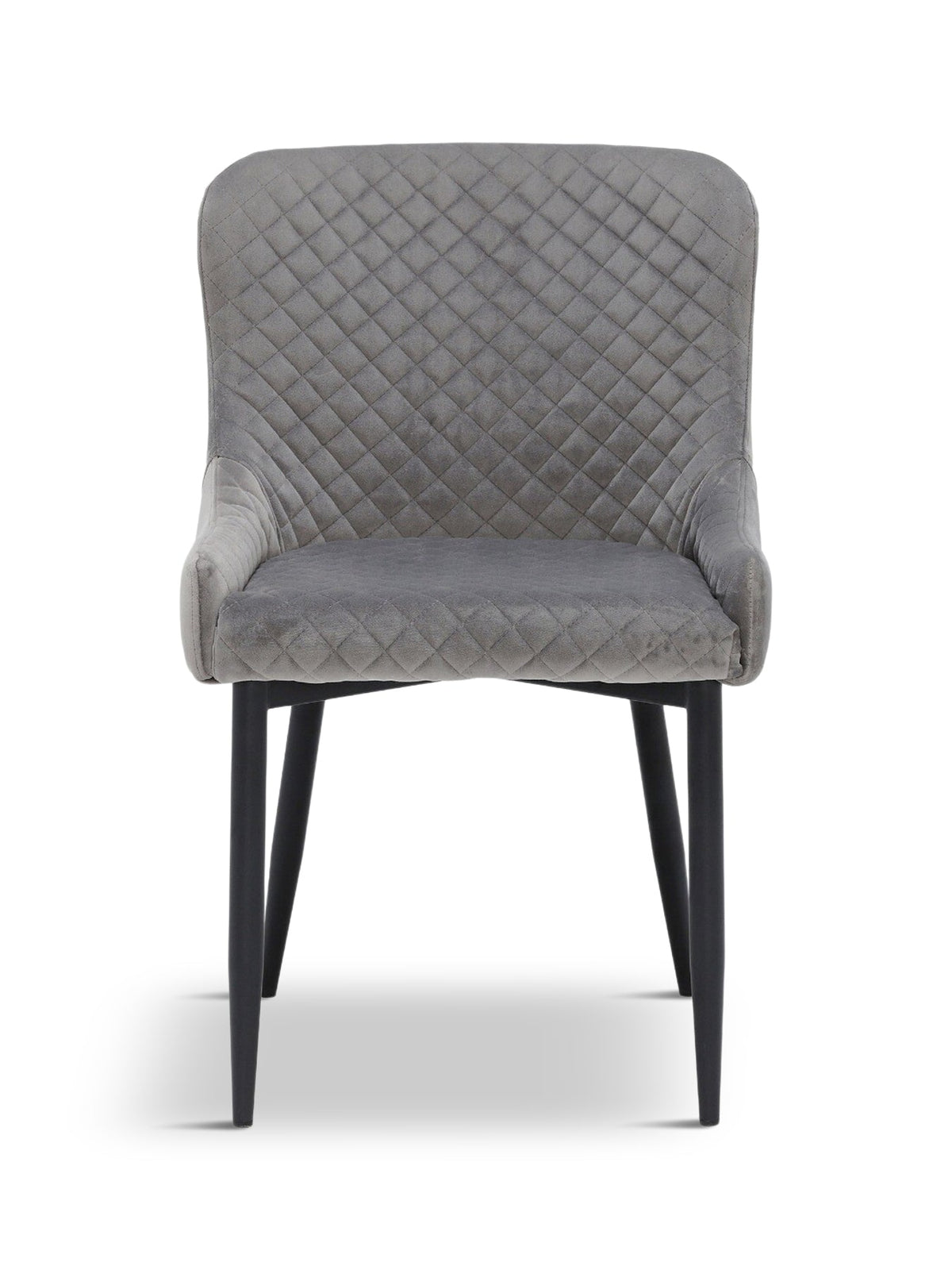Rivington Velvet Quilted Dining Chair Grey