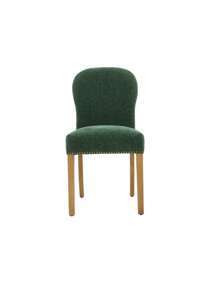 Gable Green Fabric Dining Chair with Light Legs