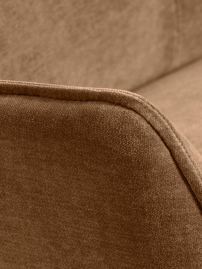 Milne Rustic Light Brown Velvet Swivel Armchair