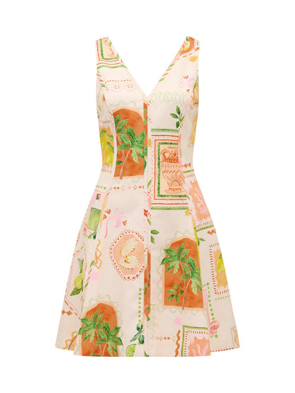 Fran Fit & Flare Linen Mini Dress