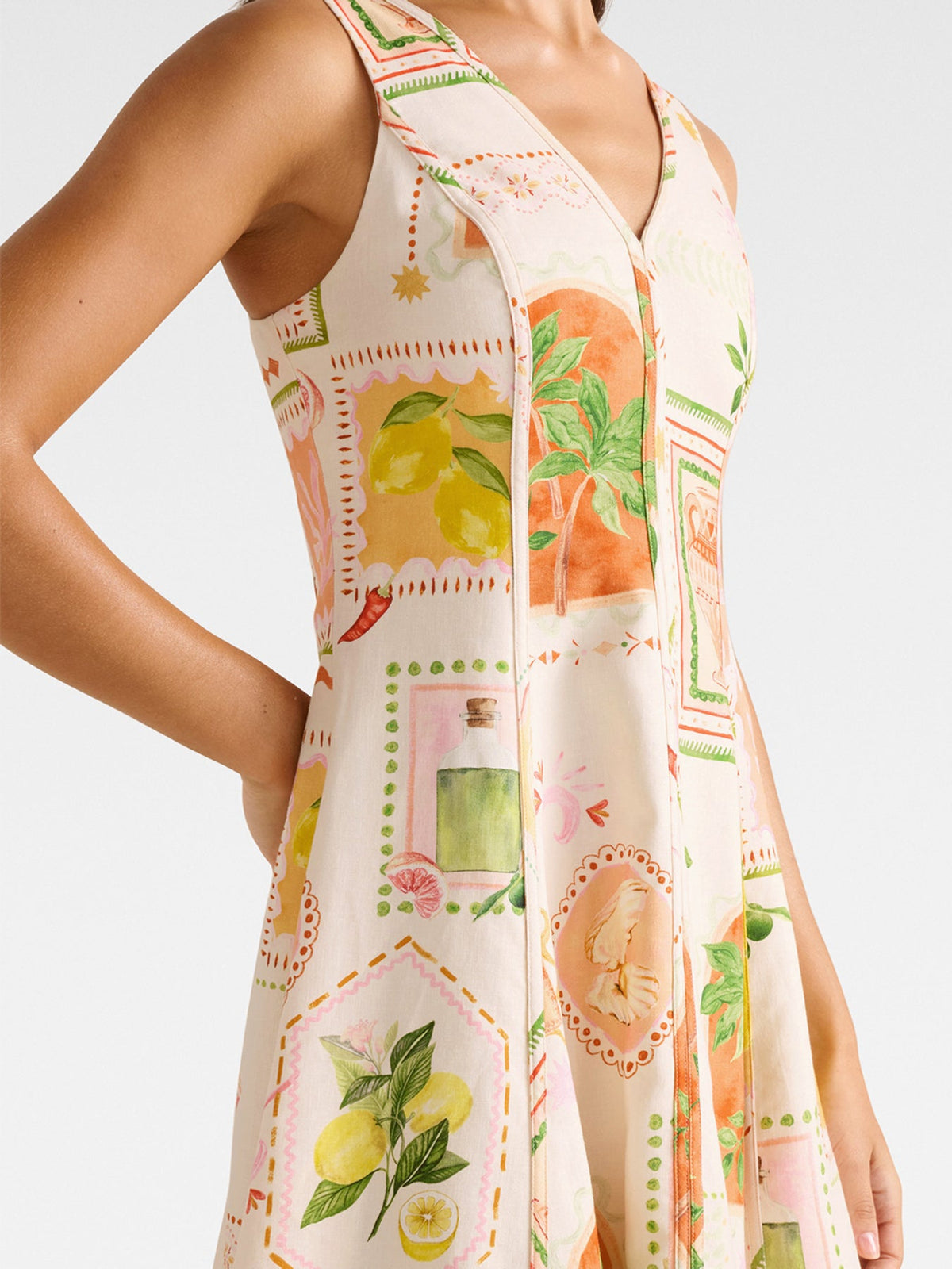 Fran Fit & Flare Linen Mini Dress