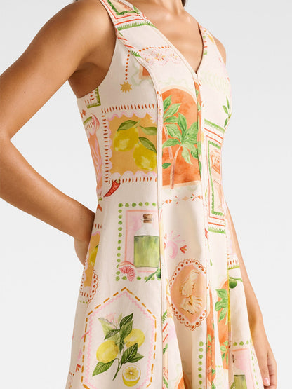 Fran Fit & Flare Linen Mini Dress
