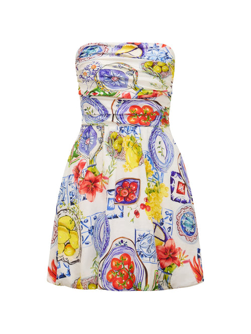Phoebe Strapless Bubble Hem Mini Dress