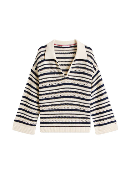 Crochet Oversized Polo Jumper