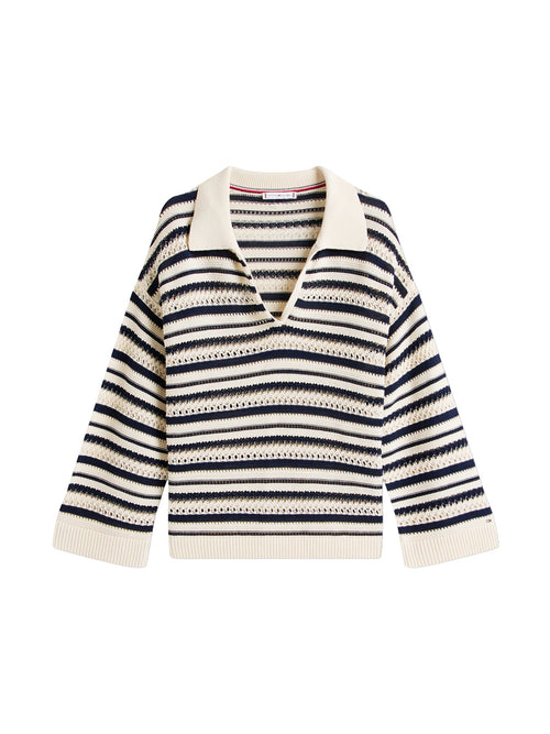 Crochet Oversized Polo Jumper