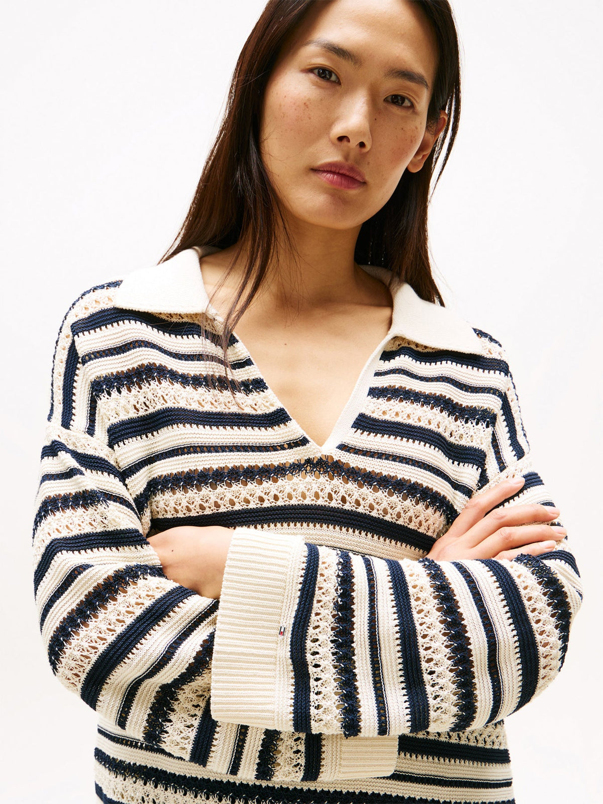 Crochet Oversized Polo Jumper