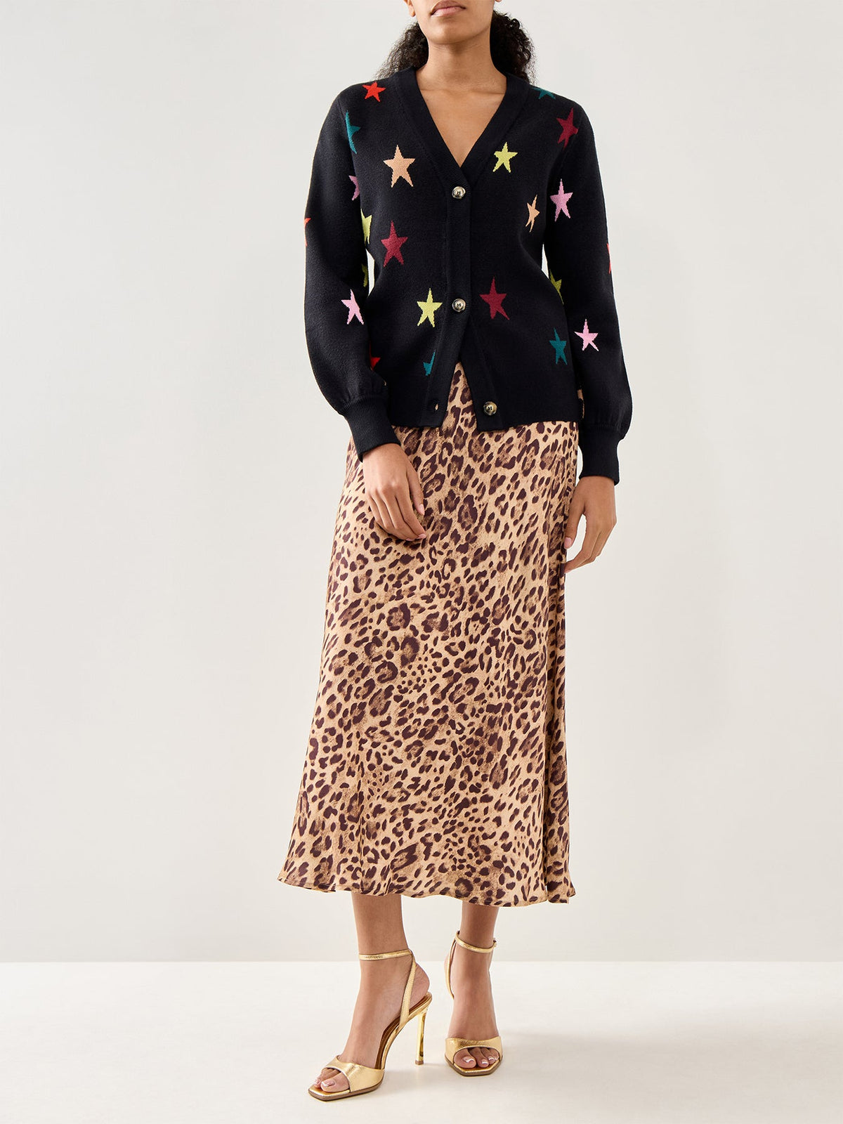 Star Cardigan Black