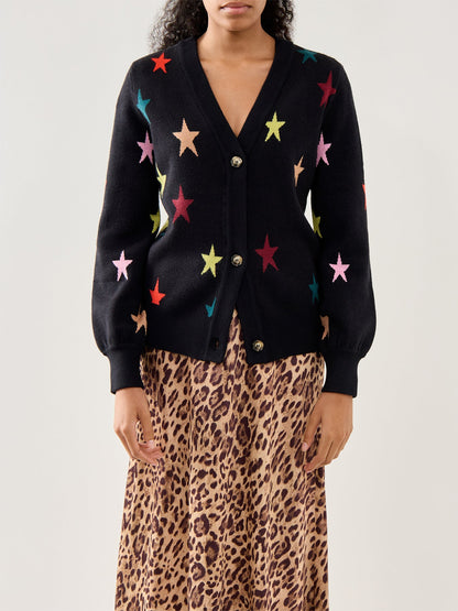 Star Cardigan Black