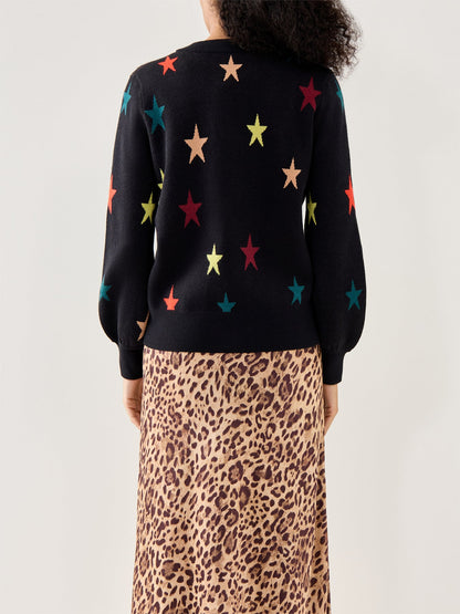 Star Cardigan Black