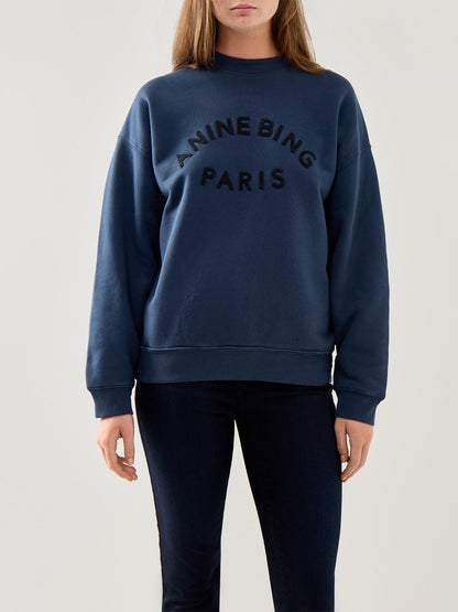 Jaci Sweatshirt Paris Cotton Dark Blue